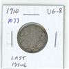 Image 1 : 1910 Canadian Silver 25 Cents. The last issue of King Edward VII. VG-8.