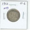 Image 1 : 1912 Canadian Silver 25 Cents. G-6.