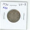 Image 1 : 1930 Canadian Silver 25 Cents. VG-8.