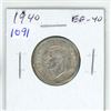 Image 1 : 1940 Canadian Silver 25 Cents. Minted during World War II. EF-40.