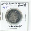Image 1 : 2003P Canadian 50 Cents. Specimen-66 with Crowned Head.