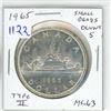Image 1 : 1965 Type II Canadian Silver Dollar. Small Beads, Blunt 5. MS-63. Lustrous.