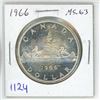 Image 1 : 1966 Large Beads Canadian Silver Dollar. MS-63. Lustrous.