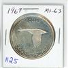 Image 1 : 1967 Canadian Silver Dollar. One Year Type. MS-63. Lustrous.