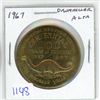 Image 1 : 1967 Drumheller, Alberta Trade Dollar. Commemorates the Centennial of Canada as well as the Dinosaur