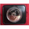 Image 1 : 1975 Canadian Specimen Silver Dollar. Commemorates the 100th Anniversary of Calgary. Cowboy riding a