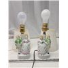 Image 2 : 2 Victorian style, porcelain figurine lamps - 14"H - made in Japan - works, 1 bulb is burnt out