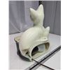 Image 5 : Porcelain Cat lamp and planter/container - works - 11"H