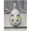 Image 1 : Porcelain White cat cookie/biscuit - 10"H