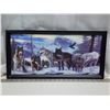 Image 1 : Lenticular wolf framed picture - 21"x10"H