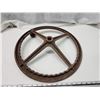 Image 3 : Vintage cast iron wheel/lever - 18" across