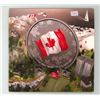 Image 1 : 2015 "Colored Flag" Canadian fine silver 25 dollar coin, in folder