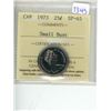 Image 1 : 1973 ICCS graded, Canadian 25 cent coin - SP65
