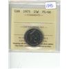 Image 1 : 1975 ICCS graded, Canadian 25 cent coin - PL66
