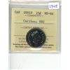 Image 1 : 2001P ICCS graded, Canadian 25 cent coin - MS66 Caribou; NBU