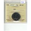 Image 1 : 2004P ICCS graded, Canadian 25 cent coin - MS67 NBU