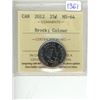 Image 1 : 2012 ICCS graded, Canadian 25 cent coin - MS64 Brock; Colour