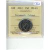 Image 1 : 2012 ICCS graded, Canadian 25 cent coin - MS65 Tecumseh; Colour