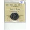 Image 1 : 2013 ICCS graded, Canadian 25 cent coin - MS64 Secord; Colour
