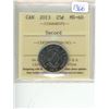 Image 1 : 2013 ICCS graded, Canadian 25 cent coin - MS60 Secord