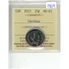 Image 1 : 2015 ICCS graded, Canadian 25 cent coin - MS65 Caribou