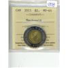 Image 1 : 2015 ICCS graded, Canadian 2 dollar coin - MS65 Macdonald