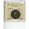 Image 1 : 2018 ICCS graded, Canadian 2 dollar coin - MS64 Armistice; Colour