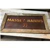 Image 1 : Massey Harris #27 combine sign - 46"x24" Tin in wooden frame