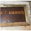 Image 3 : Massey Harris #27 combine sign - 46"x24" Tin in wooden frame