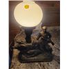 Image 3 : Fabulous desk lamp titled "The Hunter" Made of Pewter with bronze highlights Works great