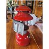 Image 2 : Red Coleman 200 lantern with bery scarce original light deflector and red wooden handle - hard to fi