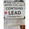 Image 1 : " Contains Lead" gas pump platte lightly used original