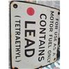 Image 2 : " Contains Lead" gas pump platte lightly used original