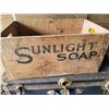 Image 2 : Old wooden box Sunlight soap with bisquit joint corners
