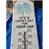 Image 2 : Vintage quaker state thermometer 38" tall original piece with Texaco decal applied to it