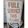 Image 1 : Full service tin sign on stand (legs) 1970's vintage