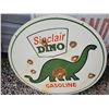 Image 1 : Sinclair Dino gasoline porcelain sign 30" (not old) bullet holes - Maybe this is what really killed 