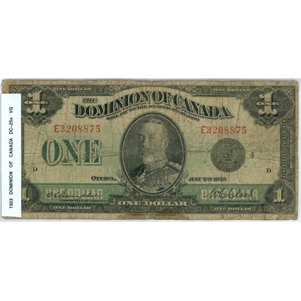 1923 DC-250 One dollar Campbell-Clark Black seal, group 4, Series E, E3208875, VG