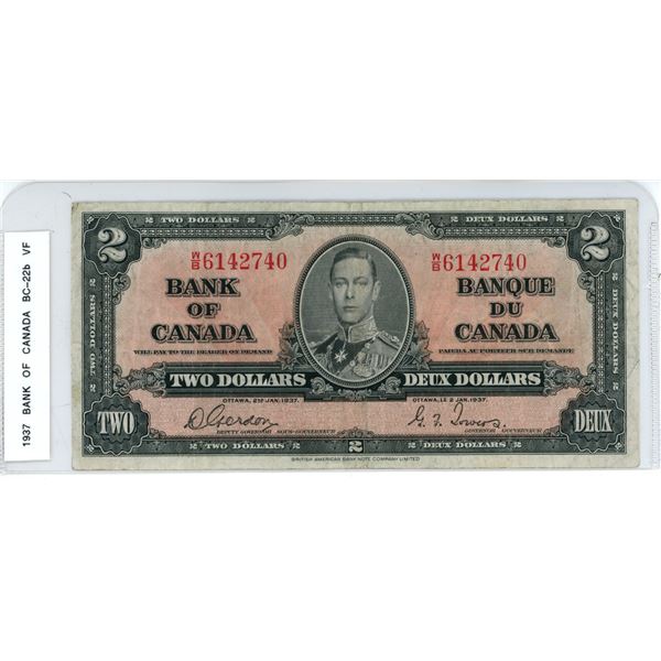 1937 BC-22b Two dollar Gordon-Towers W/B142740 VF