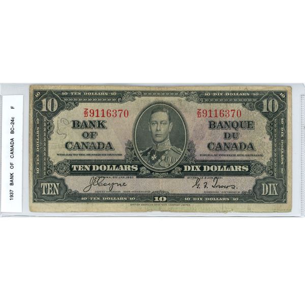 1937 BC-24c Ten dollar Coyne-Towers Z/D9116370 F