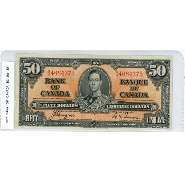 1937 BC-26c Fifty dollar Coyne-Towers B/H4684375 EF