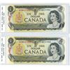 Image 1 : TWO Consecutive 1973 BC-46a-i One dollar Lawson-Bouey AFN8171902-903 CUNC