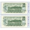 Image 2 : TWO Consecutive 1973 BC-46a-i One dollar Lawson-Bouey AFN8171902-903 CUNC