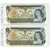Image 1 : TWO Consecutive 1973 BC-46aA One dollar Lawson-Bouey *AN2596101-102 CUNC