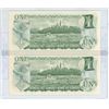 Image 2 : 1973 BC-46b One dollar Crow-Bouey ECP9419982 & ECP9417982 (Uncut sheet of 2) CUNC