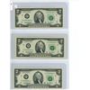 Image 1 : 3 consecutive 2003 US two dollar notes F07986882A-F07986884A