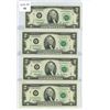Image 1 : 4 consecutive 2003 US two dollar notes F07986885A-F07986888A