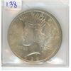 Image 1 : 1922 Peace US silver dollar