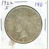 Image 1 : 1922 Peace US silver dollar