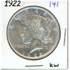 Image 1 : 1922 Peace US silver dollar